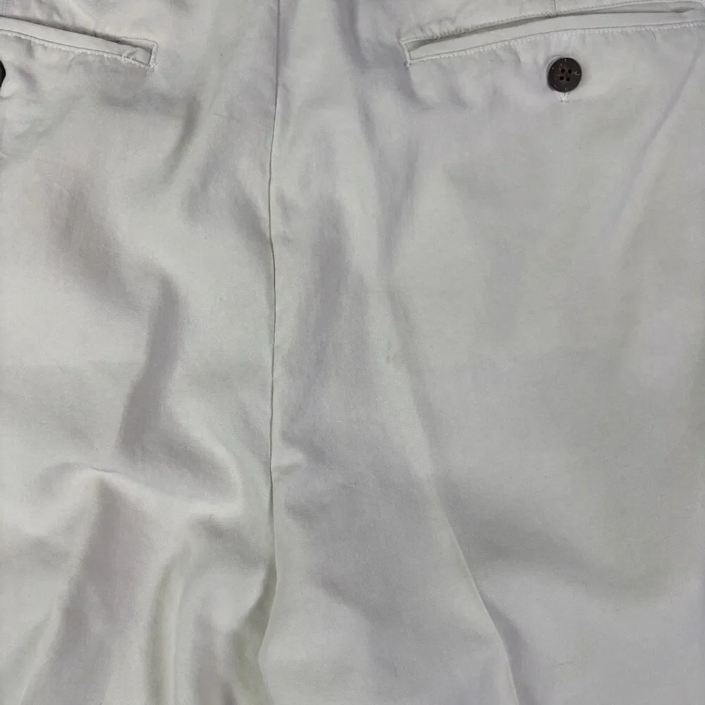 Tommy Bahama Linen Silk Pants Mens 36 Beige Pleated Preppy Designer Beach Summer